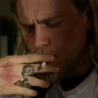 🚬 smoking, cigarette, blood, injury, man, rings telegram sticker