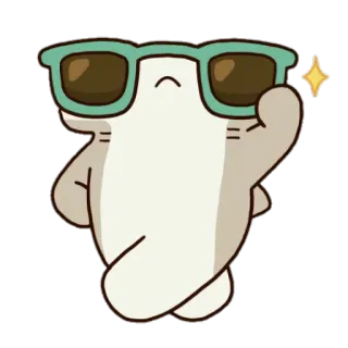 😎 ステッカー, サメ, サングラス, 漫画, かわいい, 動物 telegram sticker