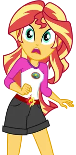 😦 Sunset Shimmer My Little Pony: Equestria Girls アニメ, 女の子, ショック, サンセットシマー, マイリトルポニー, エクエストリアガールズ whatsapp sticker