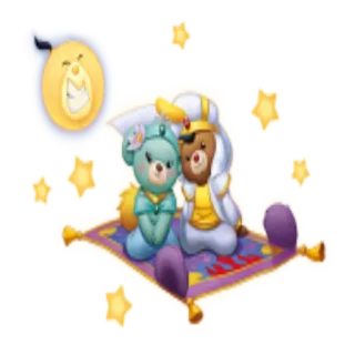🥰 orsi, tappeto volante, cartoni animati, fantasy, costumi telegram sticker