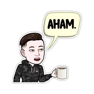 🙄 AHAM. Bitmoji, Aham, Caffè, Cartoni animati telegram sticker