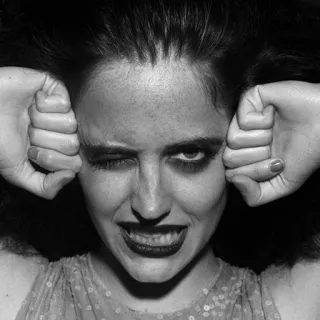 😁 woman, portrait, wink, facial expression, black and white telegram sticker