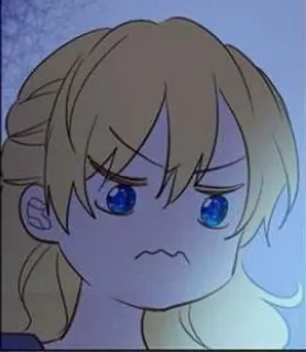 🌼 anime, girl, angry, cartoon, blonde, portrait, expression whatsapp sticker