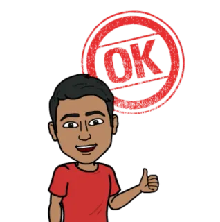 👍 OK bitmoji, โอเค, ตกลง, อนุมัติ, การ์ตูน telegram sticker