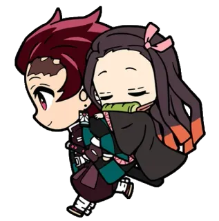 🥰 Tanjiro Kamado Demon Slayer Anime, Nezuko, Tanjiro, Demon Slayer, Chibi telegram sticker