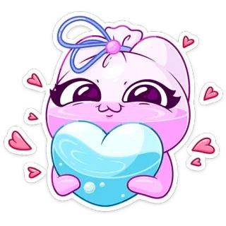 🥰 귀여운, 카와이, 하트, 분홍색, 만화, 사랑, 사랑스러운 telegram sticker