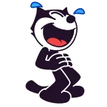 😂 Felix the Cat Félix o Gato, desenho animado, engraçado, rindo, preto e branco, vintage whatsapp sticker