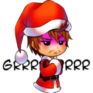 😡 GRRRRR enojado, dibujos animados, Papá Noel, Navidad, grrr telegram sticker