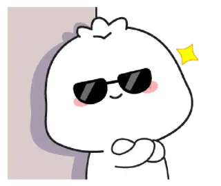 😎 Cartoon, Niedlich, Figur, Sonnenbrille, Cool, Kawaii, Blob telegram sticker