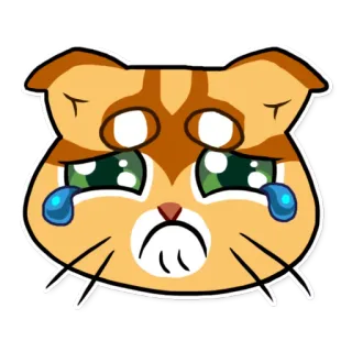 😭 gato triste, gato llorando, emoji gato, kawaii, estilo anime, sticker gato, triste whatsapp sticker