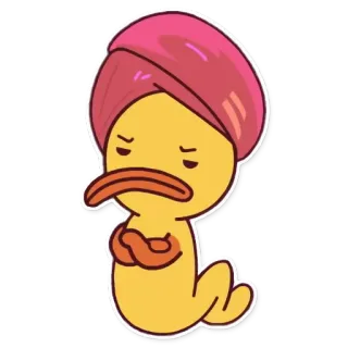 👳‍♂️ утка, чалма, мультфильм, наклейка, милый telegram sticker