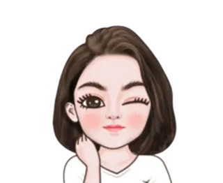 👩 женщина, подмигивание, брюнетка, человек, мультфильм, аватар telegram sticker