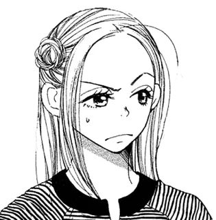 😒 Manga, Anime, Donna, Cartone animato, Ritratto, Illustrazione telegram sticker