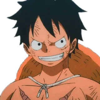 😠 Monkey D. Luffy One Piece anime, manga, one piece, luffy, monkey d luffy, straw hat, pirate, cartoon telegram sticker