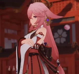 😞 Yae Miko Genshin Impact 动漫, 游戏, 原神, 八重神子, 角色 telegram sticker