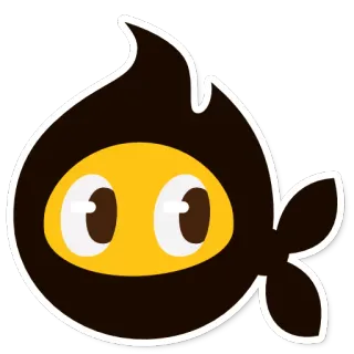 🌚 cartoon, character, cute, mascot, yellow, black whatsapp sticker