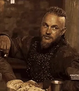 🪓 Ragnar Lothbrok Vikings แร็กนาร์, ไวกิ้ง, ทราวิส ฟิมเมล, ละครประวัติศาสตร์, รายการทีวี telegram sticker