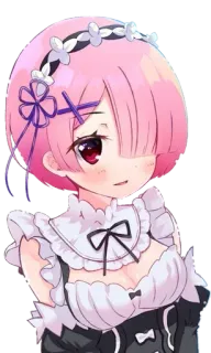 💞 Ram Re:Zero − Starting Life in Another World Anime, Manga, Waifu, Süß, Mädchen, Maid telegram sticker
