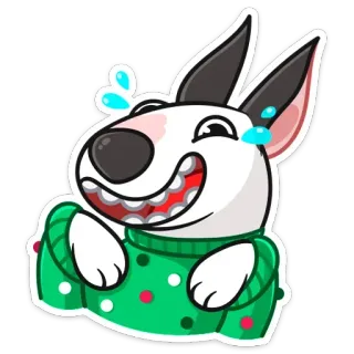 😂 собака, мультик, наклейка, счастливый, свитер, животное telegram sticker