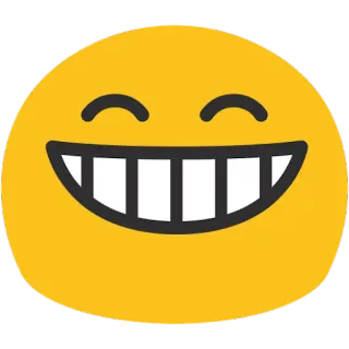 😁 Emoji, Uśmiech, Szczęśliwy, Zęby, Żółty telegram sticker
