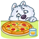 🍕 강아지, 피자, 음식, 귀여운, 동물, 식사 whatsapp sticker