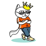 👑 9920 cat, crown, sunglasses, cartoon, character, animal telegram sticker