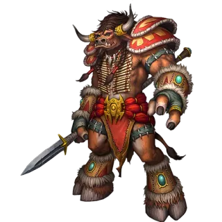 😐 guerrier, minotaure, épée, fantaisie, mythique, personnage, armure telegram sticker