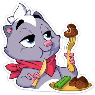 🍽 gatto, cibo, mangiare, cartone animato, kawaii, chef telegram sticker