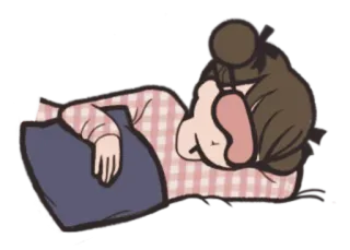 💤 durmiendo, mujer, almohada, siesta, cansada, dibujos animados telegram sticker