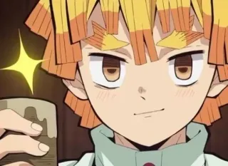 ⚡️ Zenitsu Agatsuma Demon Slayer 动漫, 鬼灭之刃, 善逸, 可爱, 饮料 telegram sticker
