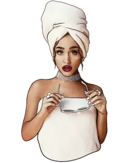😯 여자, 수건, 메이크업, 인물사진, 패션, 뷰티 telegram sticker