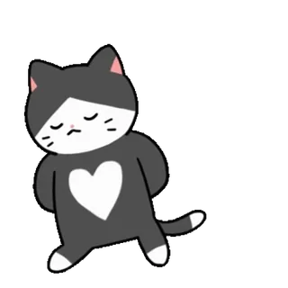 ❤️ chat, animal, coeur, mignon, animal de compagnie, autocollant, dessin animé telegram sticker