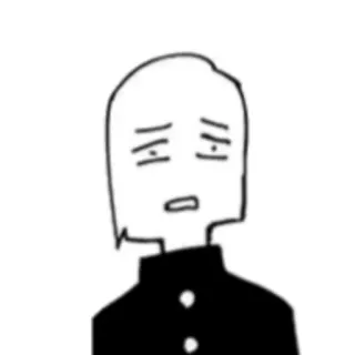 😑 Anime, Manga, Expresión, Triste, Personaje, Uniforme escolar telegram sticker