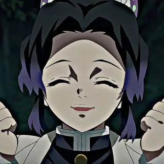 🦋 Shinobu Kocho Demon Slayer Anime, Demon Slayer, Shinobu Kocho, Kupu-kupu, Senyum, Kartun telegram sticker