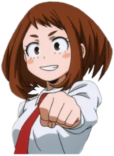 👊 Ochaco Uraraka My Hero Academia 动漫, 御茶子, 英雄, 丽日, 漫画 telegram sticker