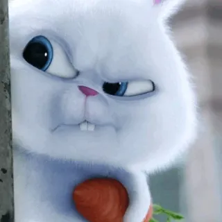 🧊 Snowball The Secret Life of Pets bunny, rabbit, carrot, cute, funny, animal telegram sticker