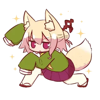 😉 Anime, Renard, Kemonomimi, Kawaii, Mignon telegram sticker