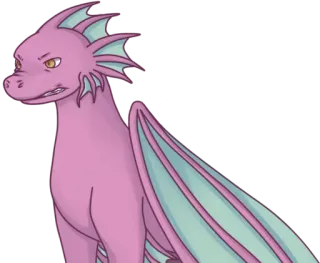 😡 dragón, rosa, dibujos animados, alas, enojado, fantasía whatsapp sticker
