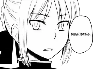 🤢 DISGUSTING. anime, manga, disgusted, expression, cartoon, text telegram sticker