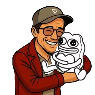 🎁 ผู้ชาย, กบ, การ์ตูน, กอด, ยิ้ม, มีความสุข telegram sticker