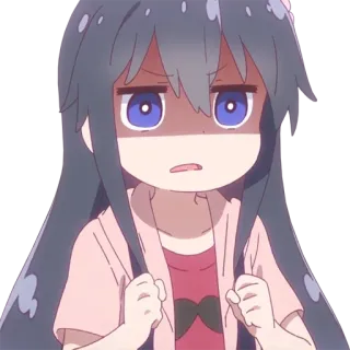 😐 Anime, Chica, Enojada, Linda, Chibi, Manga telegram sticker