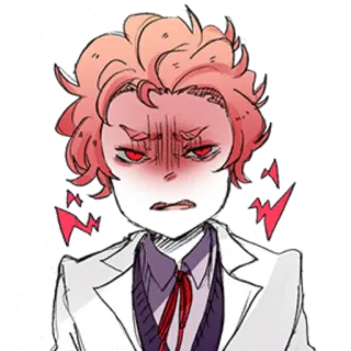 😡 anime, anger, annoyed, red eyes, illustration, cartoon telegram sticker