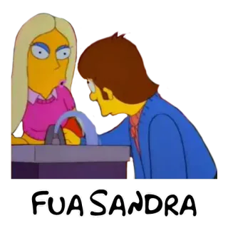 😏 FUA SANDRA i simpson, parodia, offensivo, animato, cartoni animati, meme telegram sticker