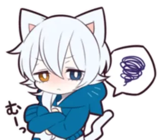 😤 むっ cat, anime, manga, sticker, cute, cartoon telegram sticker