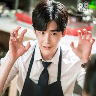 🖐 người đàn ông, người Hàn Quốc, bồi bàn, tạp dề, diễn viên, người châu Á, biểu cảm khuôn mặt telegram sticker