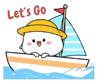 ⛵️ Let's Go Boot, Segeln, Cartoon, Süß, Animation, Meer, Wasser, Reisen telegram sticker