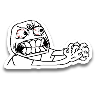 😡 Meme, Rage face, Internet, Enojado, Divertido, Humor whatsapp sticker