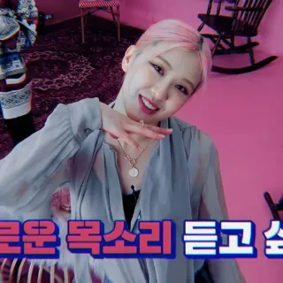 🍐 로운 목소리 듣고 싶 coreano, rosa, chica, cantante, Blackpink telegram sticker