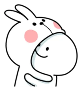 😍 кролик, мультфильм, милый, животное telegram sticker