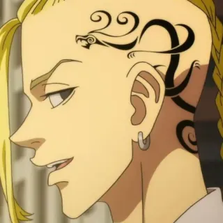 🐉 Draken Tokyo Revengers draken, tokyo revengers, anime, tatuaggio, drago, orecchino, biondo, profilo telegram sticker